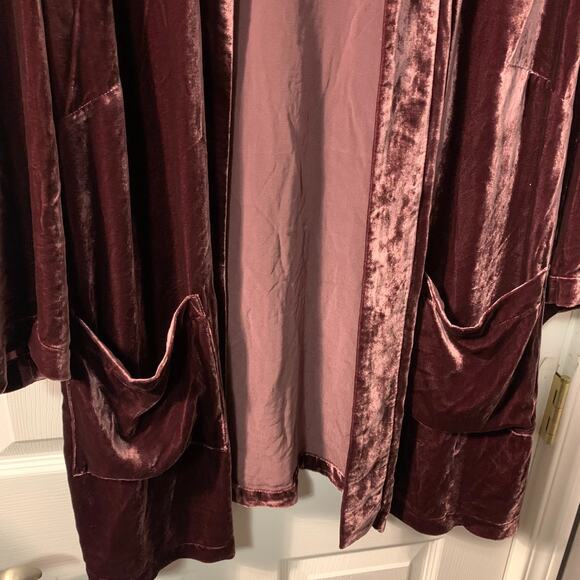 Eileen Fisher Women's Velvet Kimono Jacket Duster Plus Size 2X NEW Casis Pink - Picture 4 of 9